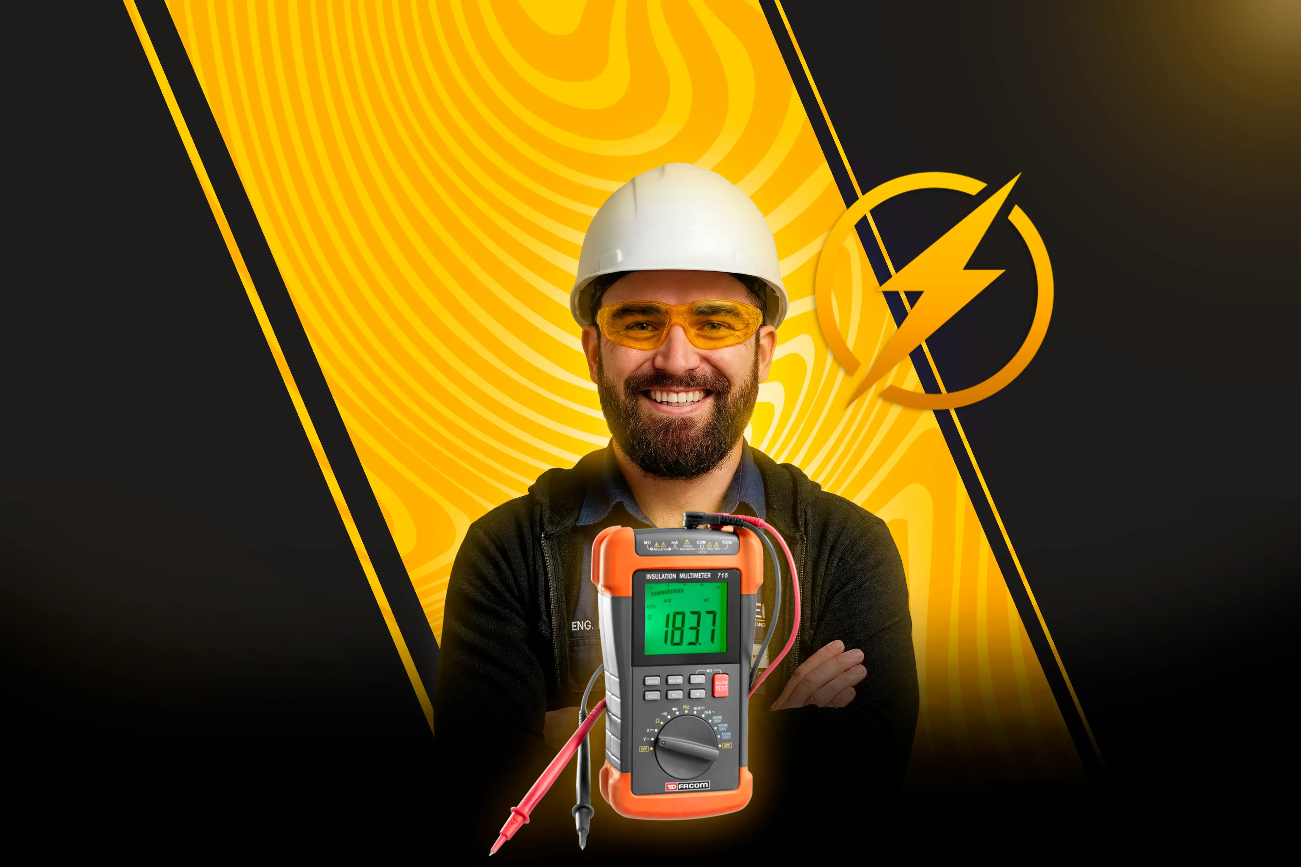 Eletricista profissional realizando instalação elétrica com ferramentas